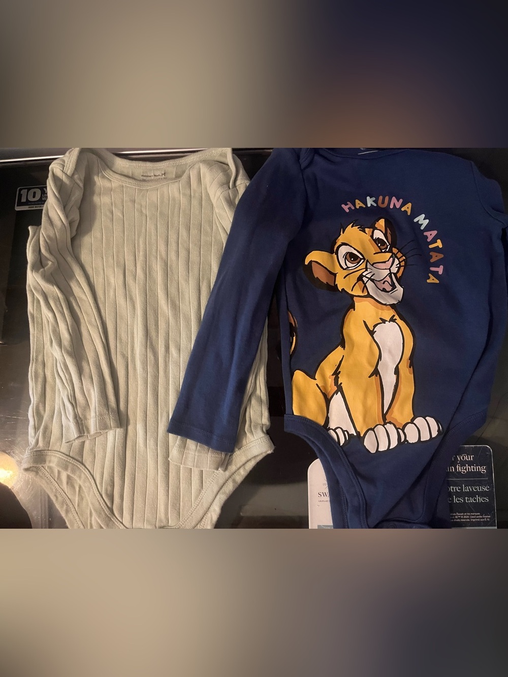 Disney Navy Blue Simba 'Hakuna Matata' Long-Sleeve One-Piece Bodysuit bundle